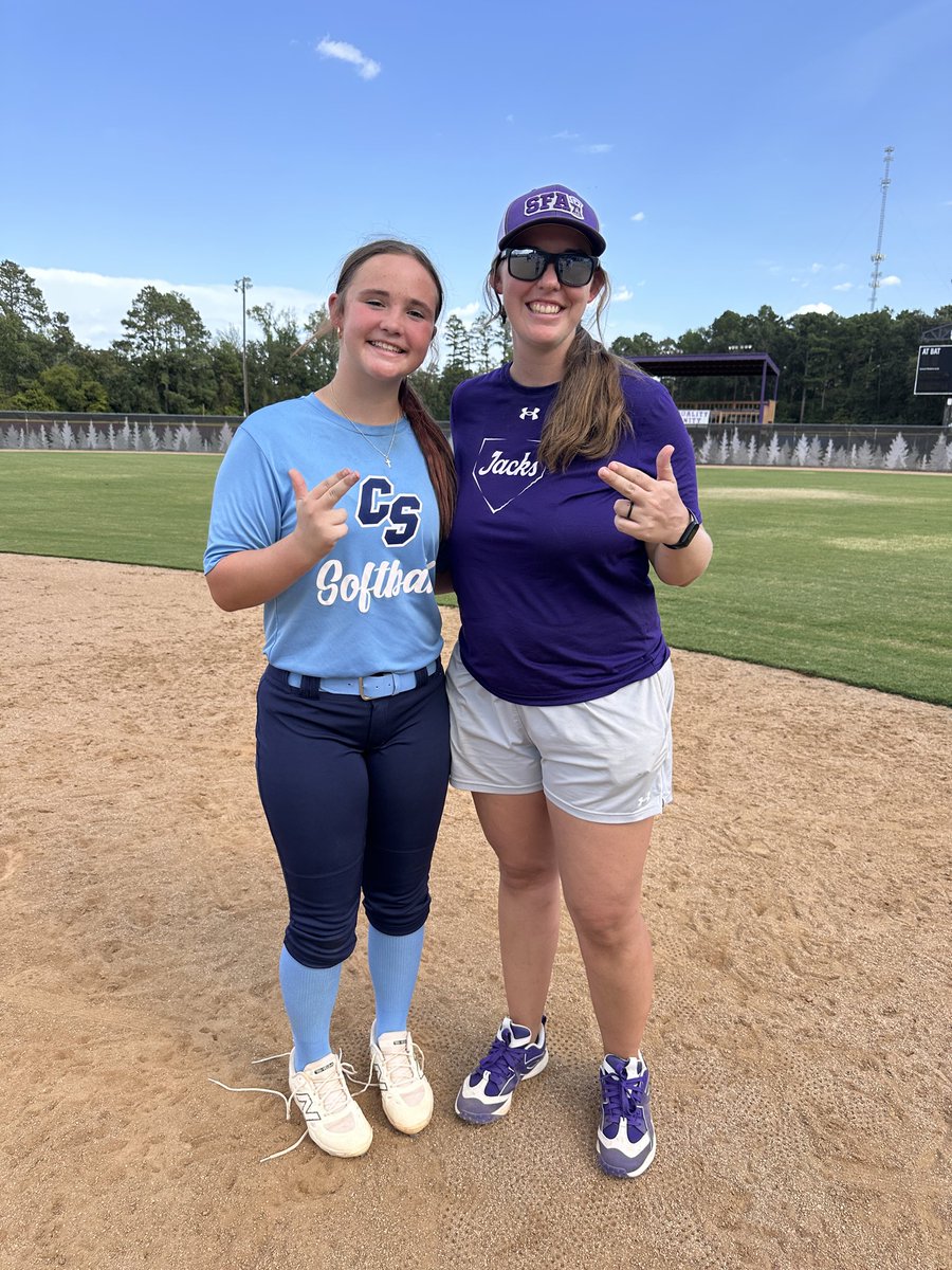 KhloChristian13's tweet photo. Thankful for the opportunity to showcase my skills at the SFA Softball Prospect camp. I had a great softball day. I am especially proud of the feed back &amp; instructions I received from Coach Jackson, Coach Jaegers and Coach Foster. @sfa_softball @CoachJaegersSFA https://t.co/ec7vf71hRD