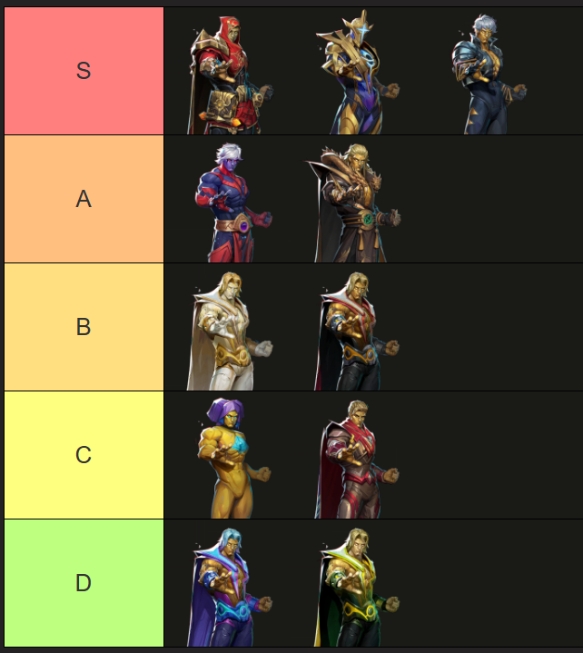 KarovaMR's tweet photo. The ONLY OBJECTIVELY correct Adam skin tierlist https://t.co/eSiGpiBV5Y