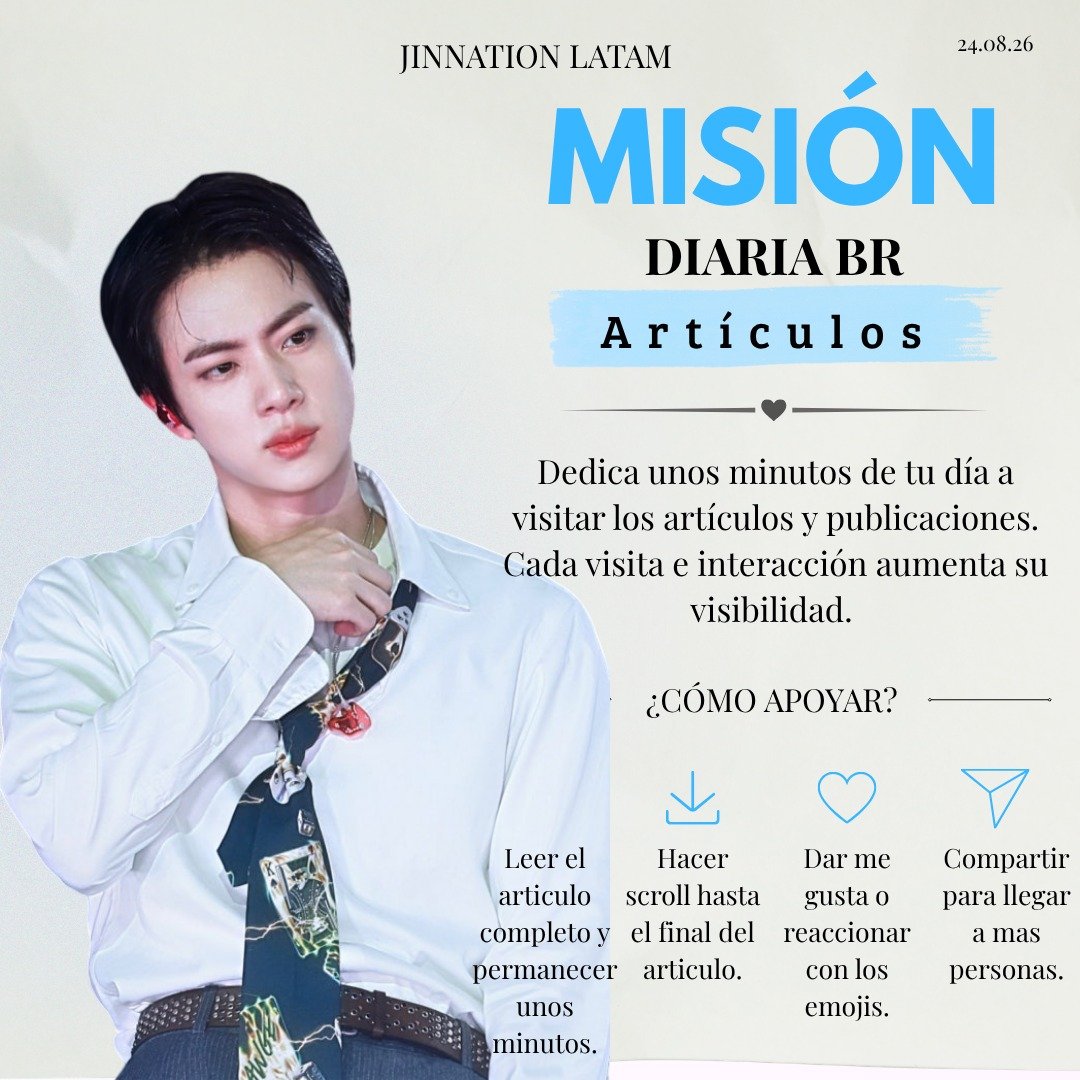 JINNATIONLAT's tweet photo. 🐹🩷 MISIÓN DIARIA BR | ARTÍCULOS 🩷🐹
¡Es hora de demostrar nuestro apoyo a Jin! 💪✨
🔗 Links prioritarios
⭐ Naver
1. https://t.co/zR456MpTcZ
⭐ Daum
1. https://t.co/smT7Qqplx4
⭐ Nate
1. https://t.co/DJGrzE6T3T
⭐ StarNews
1. https://t.co/SOgZWdFZvr
⭐ StarNews X:
1. https://t.co/VJOWPmbX6o
⭐ TopstarNews
1. https://t.co/xQCyhwINt7
2. https://t.co/6r2K5XbyZ9
3. https://t.co/yeelCVPSSz

💗 ¡Cada visita cuenta! Con unos pocos minutos de tu tiempo ayudas a fortalecer la presencia y el impacto de Jin en los medios coreanos.

¡Gracias por formar parte de este apoyo diario! 🐹🩷

#방탄소년단진 #진 #BTSJIN #JIN