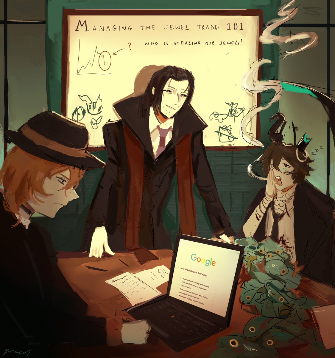 ilikegreedraw's tweet photo. dragonzai as promised #bsd https://t.co/7z0jfEOXl2