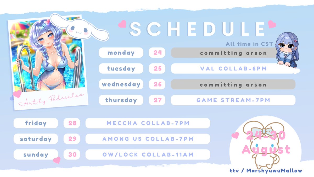 MarshyUWUMallow's tweet photo. ⊹₊˚‧︵‿₊୨SCHEDULE DROP UWU୧₊‿︵‧˚₊⊹

BE THERE OR ELSE IMMA USE THE BREADSTICK ON YOU!! :3 

𑣲Summer art by : @podsicles 
𑣲Lil png art by: @Jesycakebery https://t.co/38R0tZvpZs