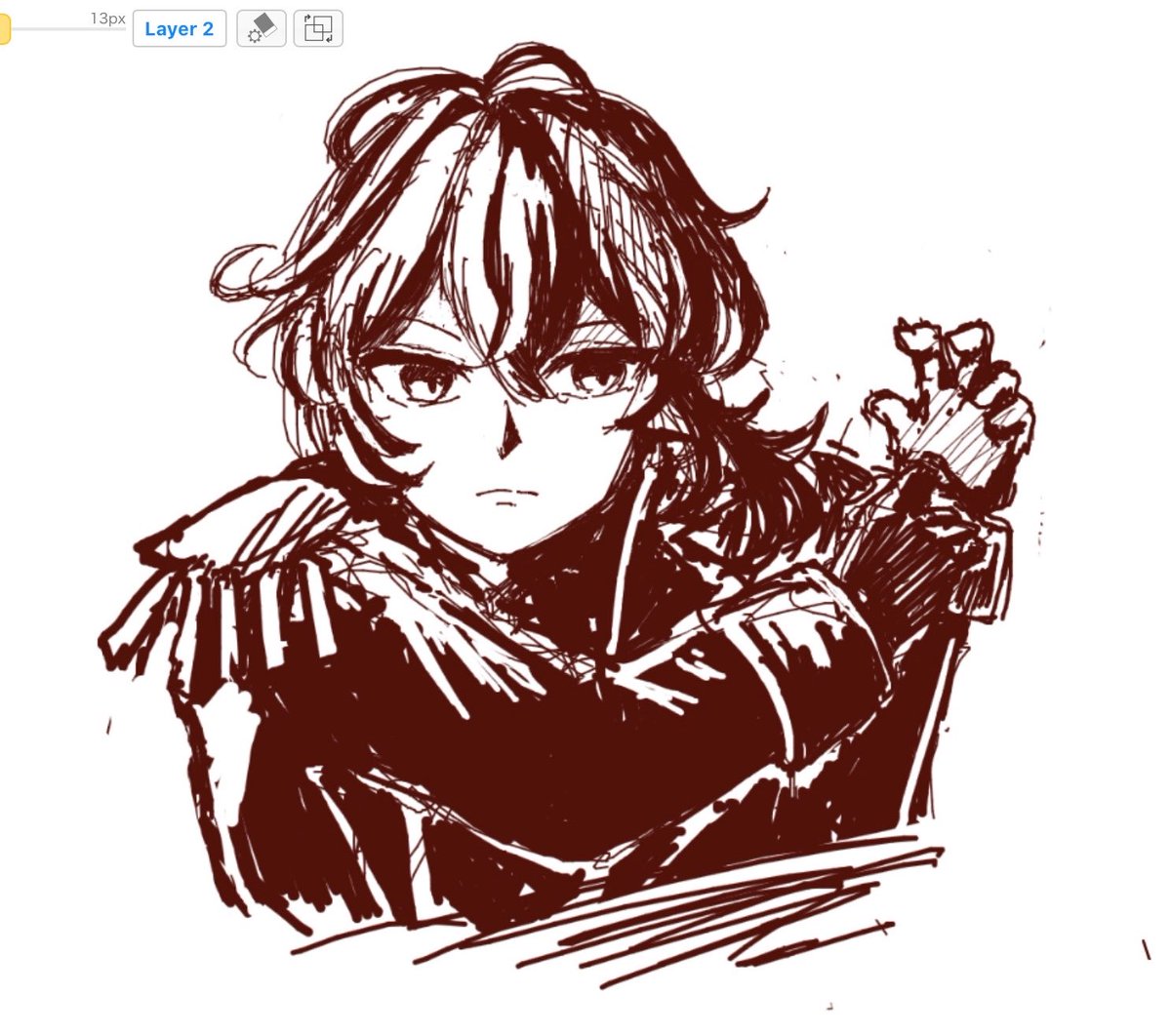 Sakune0103's tweet photo. 昨日の絵チャで描いたディルック https://t.co/OEfe1Lg6JS