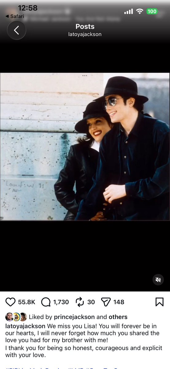 RobynneArnold's tweet photo. @nippyjqckson And both Paris and Prince loves Lisa Marie too.  Paris in her 2017 Rolling Stone interview she said her dad Michael was in-love with Lisa Marie.  And Prince loved the tributes LaToya and Tito made about Lisa Marie on Instagram after her passing. https://t.co/I3KUSIb7S6