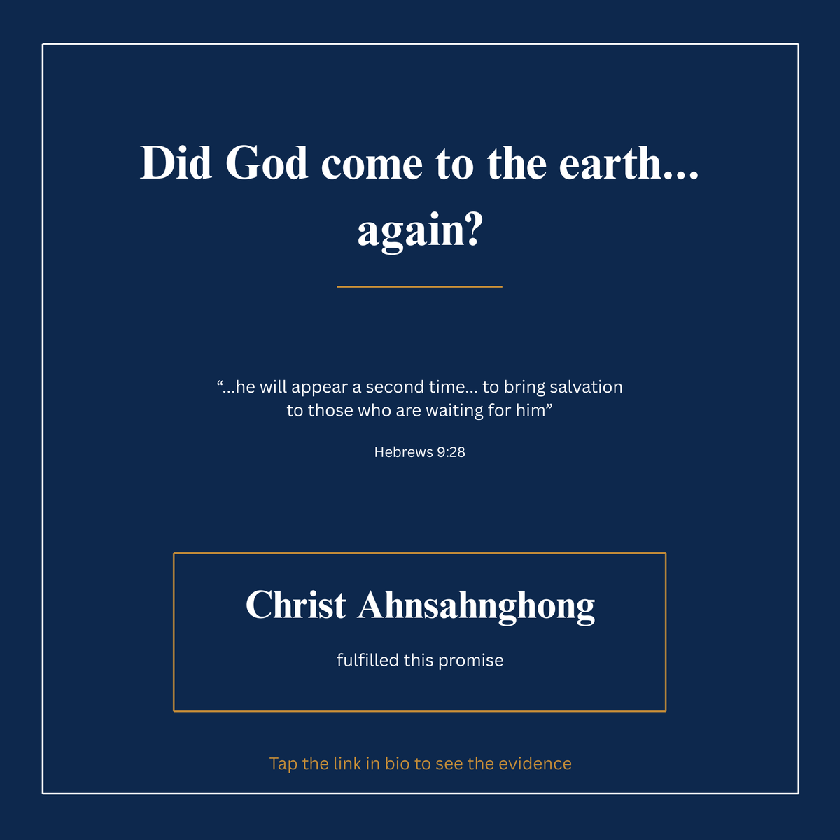 gtfgtm123's tweet photo. In the book of Hebrews, Christ was prophesied to come a 2nd time to save mankind. Micah prophesied God would come to Zion &amp; that He would teach us.

[WATV Media Cast] Prophecies &amp; Christ Ahnsahnghong
#WMSCOG #wmscogsermon #propheciesandchristahnsahnghong
https://t.co/UKcUVcmK78 https://t.co/NZrDY5eKv1