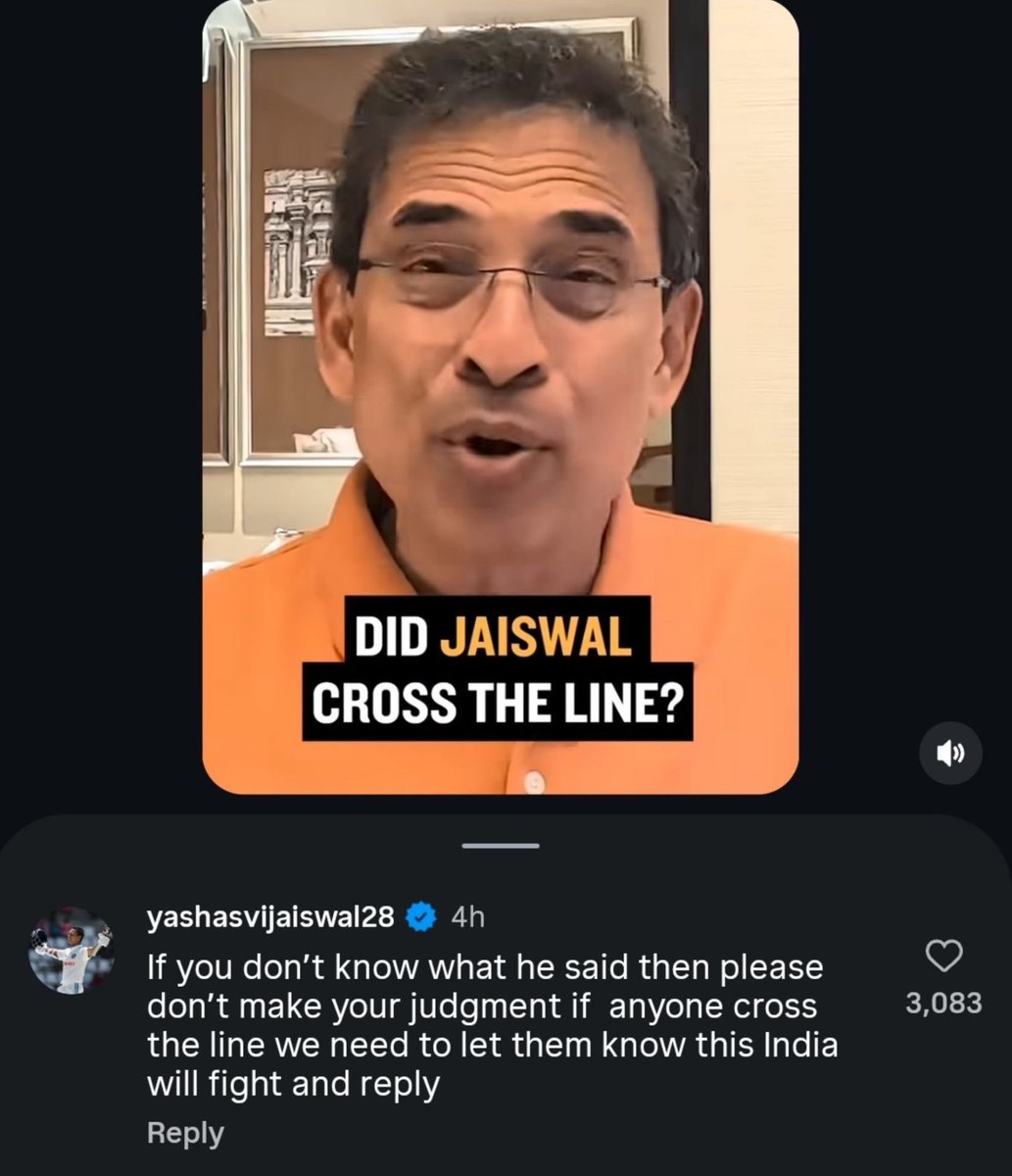 ILoganwa's tweet photo. Yashasvi Jaiswal's reply to Harsha bhogle https://t.co/C3mbjyV0rC