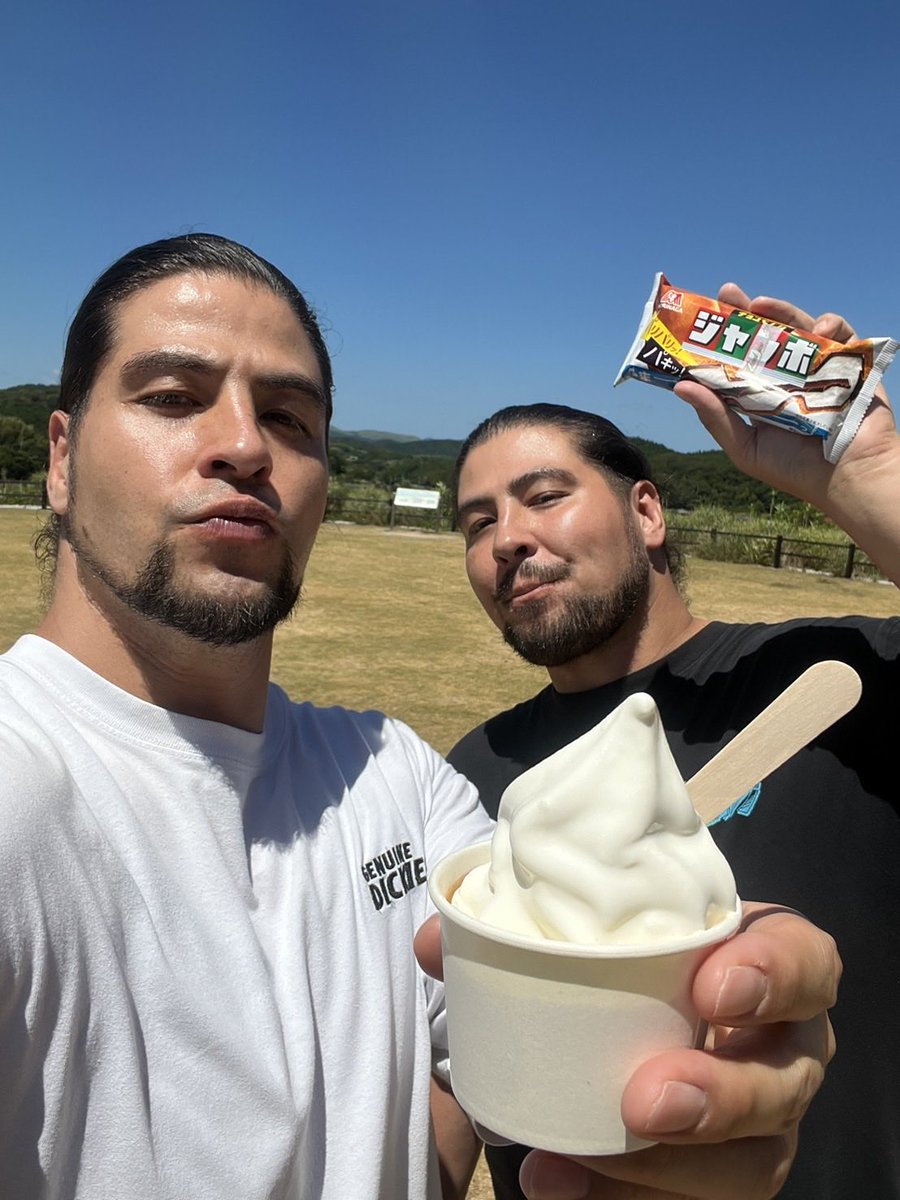 FujinohanaRei's tweet photo. 暑い日はアイス🍨
#斉藤ブラザーズ https://t.co/SKAzh1Cc71
