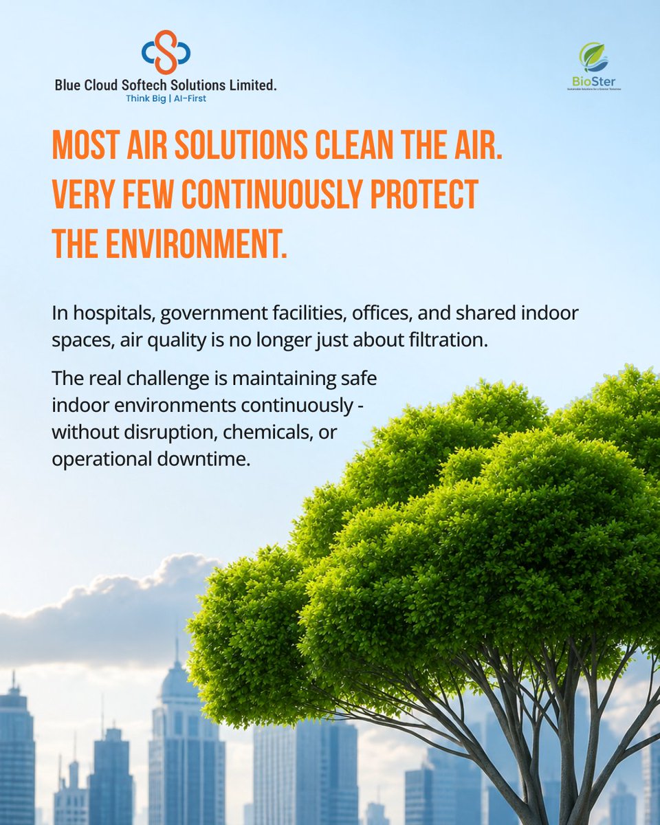 BCSS_bluecloud's tweet photo. 🌿 Cleaner Air. Safer Spaces. Better Health.

Meet BioSter — next-generation 24/7 air &amp; surface sterilisation with PCO technology.

✓ Silent &amp; eco-friendly
✓ Zero ozone side effects
✓ Low maintenance, 9,000+ hours
BioSter — Miracle in Every Breath. 💙
#BioSter #CleanAir https://t.co/sRx4f5z6wc