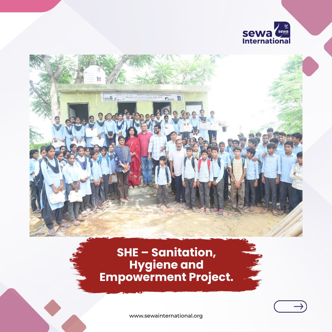 Sewa_Intl's tweet photo. A safe toilet is more than a facility it is dignity, confidence, and opportunity for every girl. ❤️

At GSS Chitolli, Viratnagar, Rajasthan, the SHE Project inaugurated new toilet facilities and distributed SHE Flow Kits to 65 adolescent girls, helping build healthier schools and brighter futures.

#SHEProject #SewaInternational #GirlsEducation #MenstrualHygiene #Rajasthan