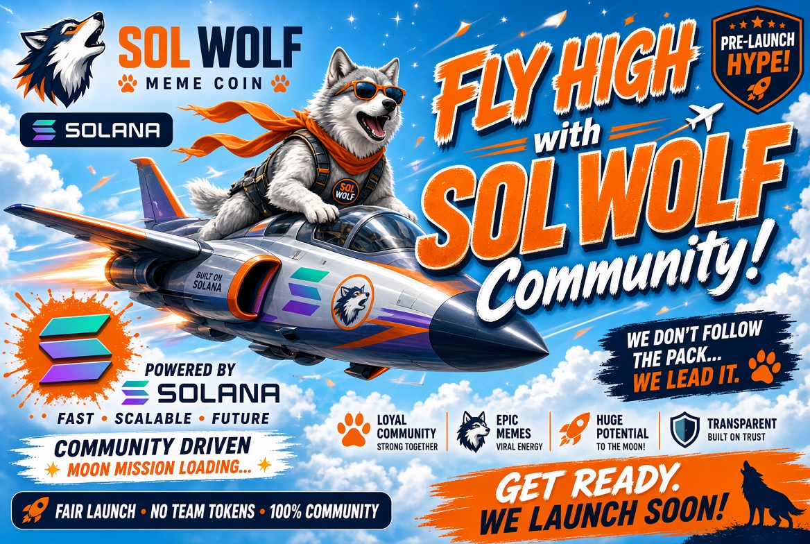Solwolf6y's tweet photo. FLY HIGH with SOL WOLF Community!
Join:https://t.co/M3SxZxDtA4

#SOLWOLF #Solana #WolfPack #MoonMission #FairLaunch #LeadThePack https://t.co/r5m0tSkwz0