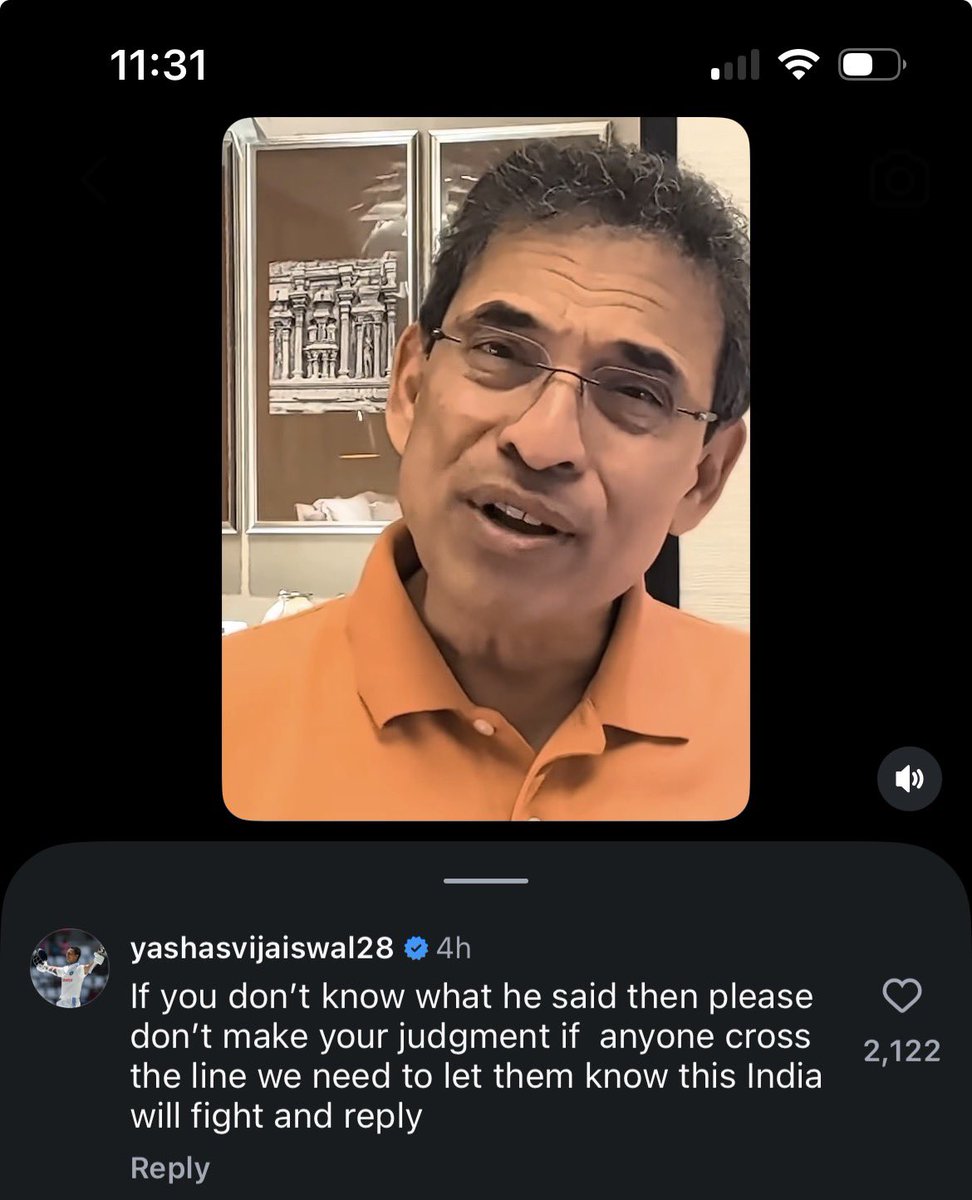 BoredCricket's tweet photo. Harsha was quite balanced in his take of the incident. Didn’t presume. 

To be reactive, and engage with Harsha’s reel on Insta @cricbuzz , on the second morning of a Test match, really?

The reply seems very GG. Let it go, Jaiswal. Let it go. Choose your battles. Choose your heroes.