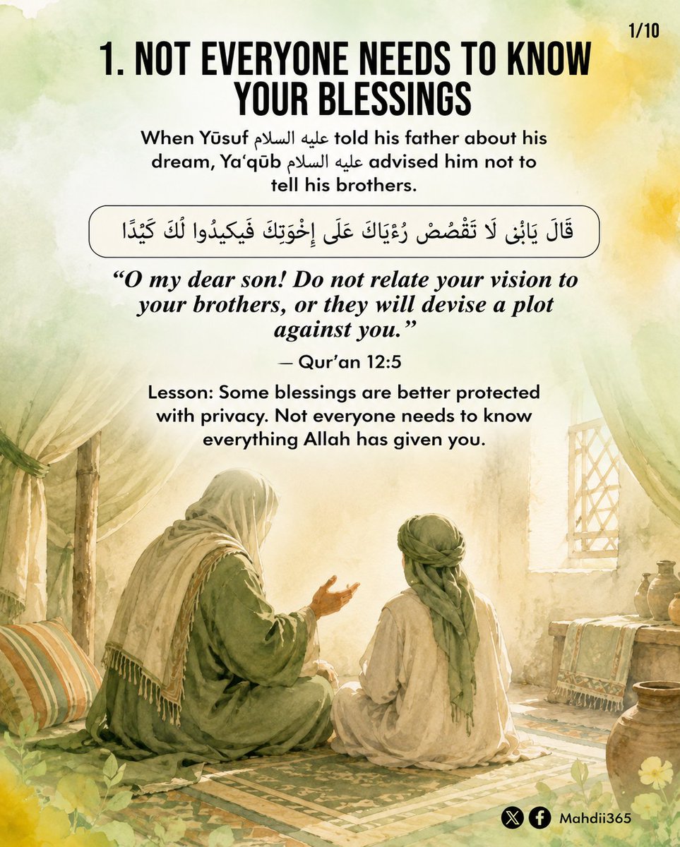 Mahdiii365's tweet photo. 10 Lessons From the Story of Prophet Yūsuf [عليه السلام]:

-Thread- https://t.co/C2aJvVFEf9