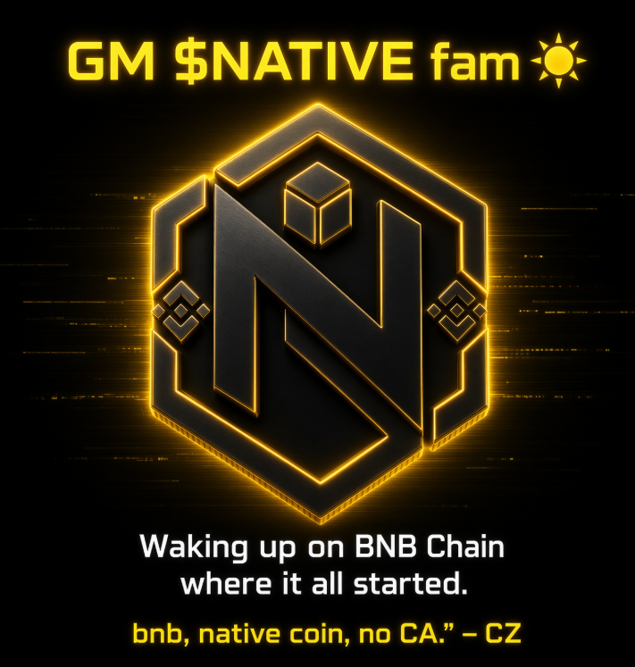 nativecoinbnb's tweet photo. ☀️GM $NATIVE fam ☀️

Another morning on BNB Chain.
Another day the native ones keep building.
CZ dropped the line:
“bnb, native coin, no CA.”

$NATIVE sitting with a 100M narrative at early MC.

Still early. Still quiet. Still native.

CA: 0xF2544Db730c1750D1df328294130E0c205377777

Website → https://t.co/ndt8qEVLCq
TG → https://t.co/hFWOi2W8jT
Chart→ https://t.co/f4mtuzgy16 

Who’s with us this morning? 
#GM #NATIVE #BNB #BSC #Binance