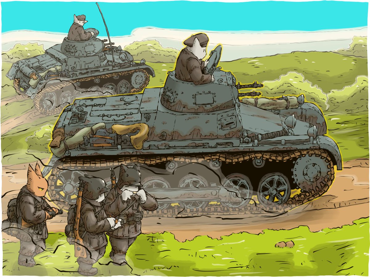 Yabarn_Jin's tweet photo. 軽戦車は人との対比が良いですよね🐱 https://t.co/jCFeZgYo8p