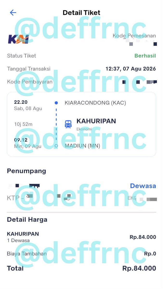 deffrnc's tweet photo. proof jaswar by req

Tiket kerta api (KAI):

- Kahuripan (KAC - MN) 1 tix
- Kahuripan (MN - KAC) 1 tix

Secured ✅ https://t.co/hAxvPqnxp2