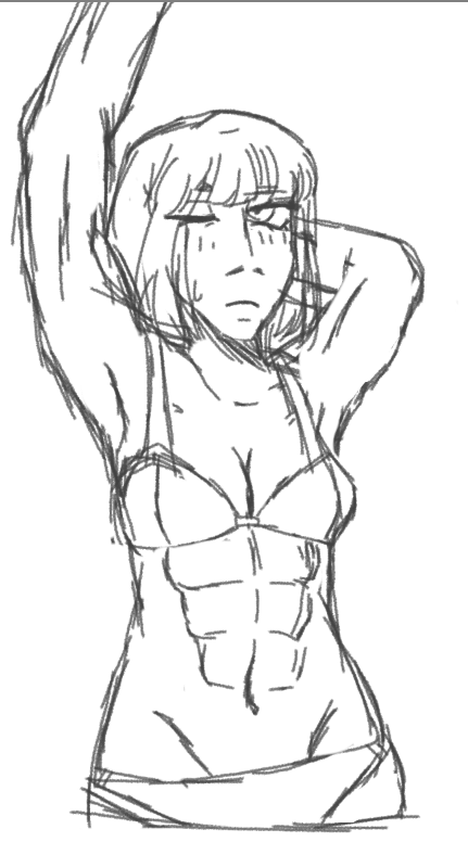 fisheejuno's tweet photo. didnt draw anything bad its just ryoshu in a bra but im not risking being shadowbanned again https://t.co/OylPpHKKen