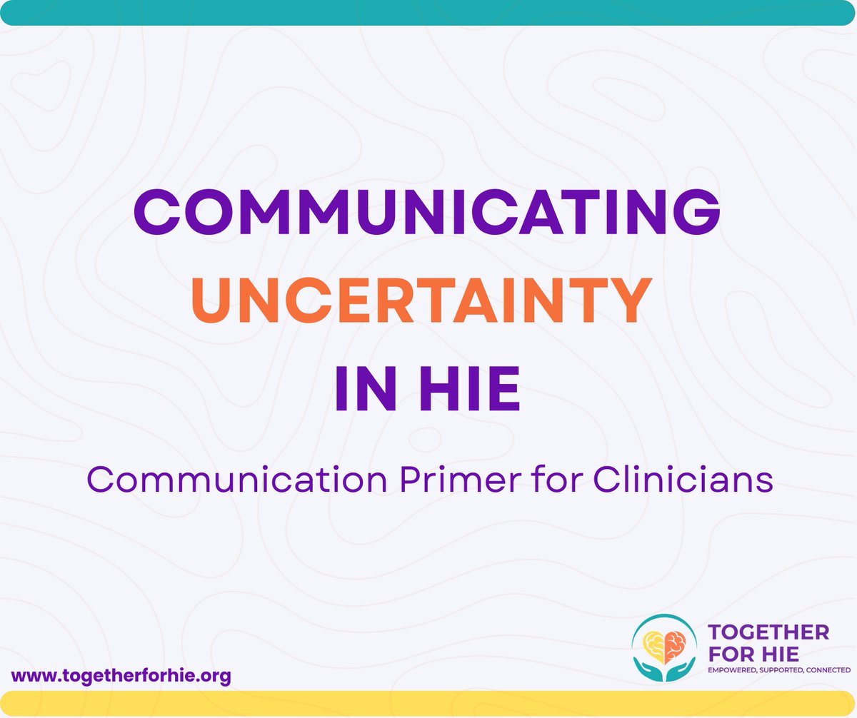 T4HIE's tweet photo. Hearing "wait and see" after an HIE diagnosis can be hard for parents. @HopeforHIE breaks down actionable ways healthcare teams can communicate to families with clarity and compassion.

Read the primer for clinicians here: https://t.co/rRId1fDBoU
#TogetherforHIE #HopeforHIE https://t.co/SFp36cqbKc