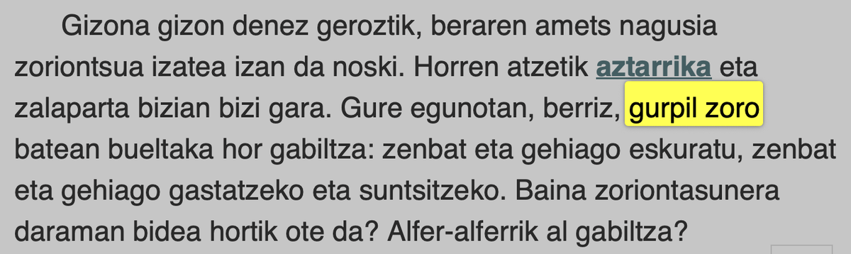 lexikoa82262's tweet photo. 𝗚𝗨𝗥𝗣𝗜𝗟 𝗭𝗢𝗥𝗢:
Kausa-ondorio kate itxi bat, non eten gabe hasierako puntura itzultzen den eta, gainera, arazoak okerrera egiten duen, irtenbiderik gabe https://t.co/9RAPVod2nB