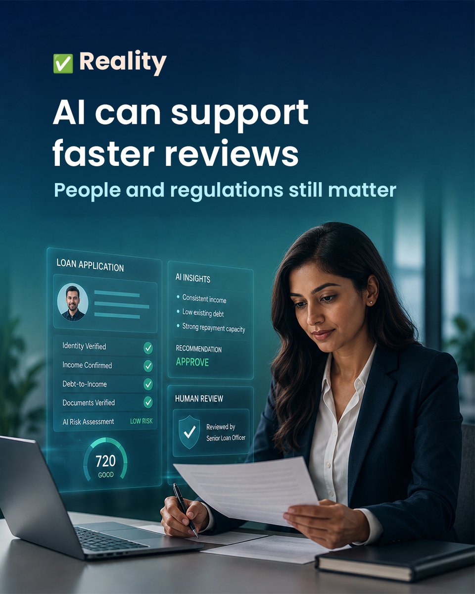 pocketmitra's tweet photo. AI is reshaping lending—making processes faster and smarter. But responsible lending still needs transparency, regulation, and informed decisions.

💬 Would you trust AI to help process your loan application? Why or why not? https://t.co/Ze4MstTHV8