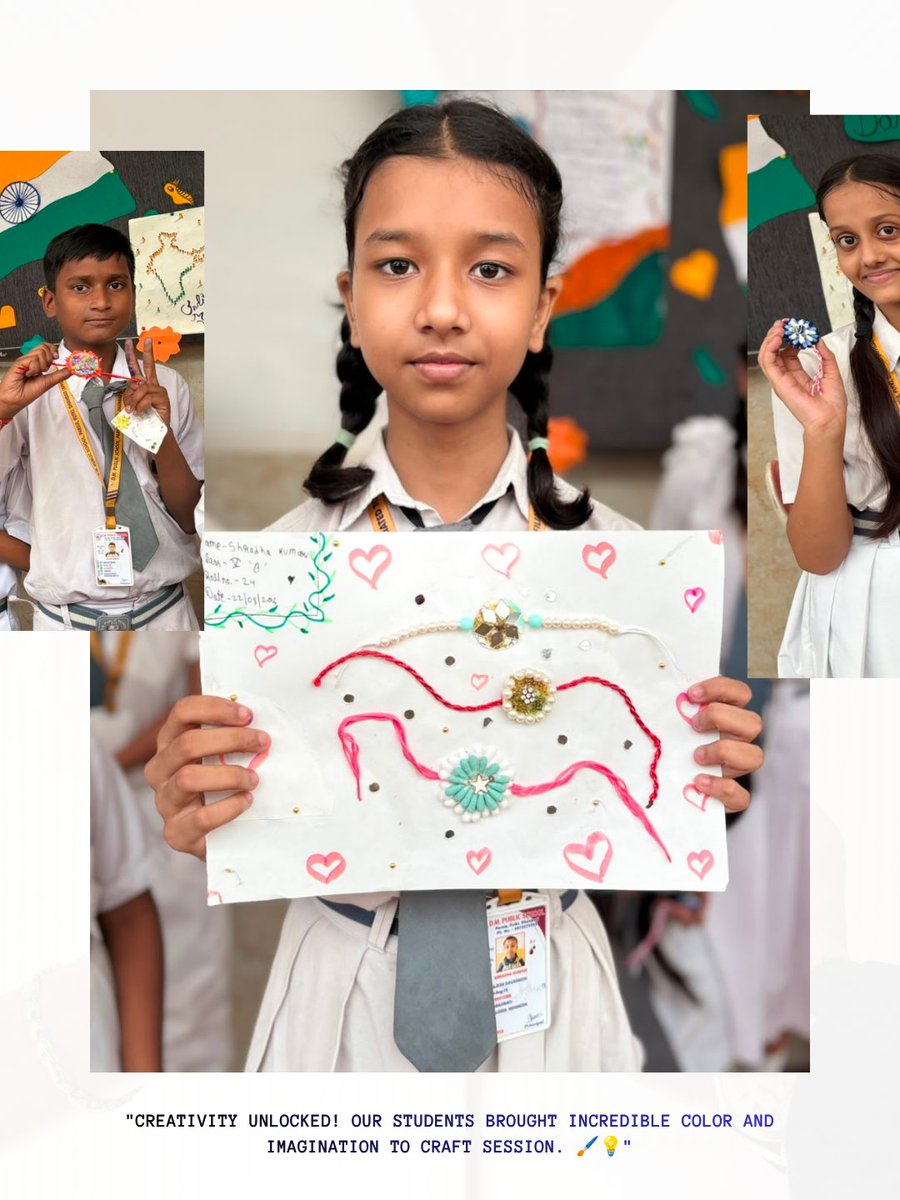 Dmps_official's tweet photo. Creativity in Every Thread! 🌸

Our Rakhi Making Competition was a beautiful celebration of creativity, tradition, and the special bond of love between brothers and sisters. ✨
#RakhiMakingCompetition #RakshaBandhan #SchoolActivities #YoungArtists #Creativity #FestiveCelebration https://t.co/b5fzLIZilx