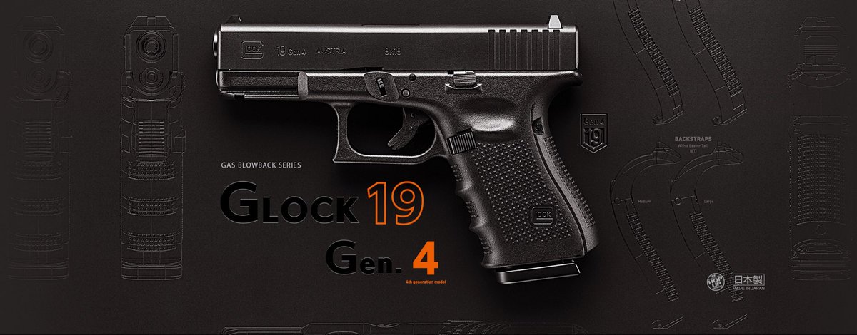 cinnamon_maid's tweet photo. 最推しが持ってるデザートイーグル(50口径)と自分が持ってるグロック19 Gen.4(9mm)なんだけど、火力負けしててしぬ
まぁどっちも打てるのは6mmBB弾やけどね💦 https://t.co/akHzBiMqxp