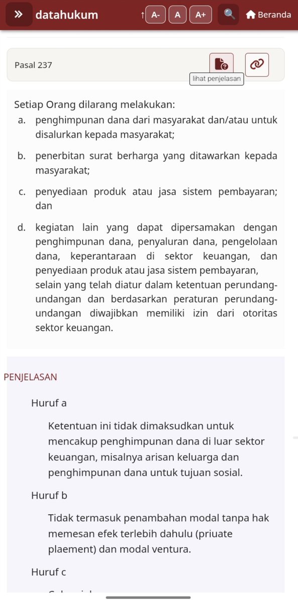 rebukanrain's tweet photo. Banyak banget yang musti di bahas ini :
Yang pertama coba kalian dengarkan baik-baik ocehan mereka yang penuh kebingungan ini.
Penyelidikan kasus apa? Tidak jelas. Tidak spesifik. Tidak ada konteks yang masuk akal. Cuma lempar tuduhan sembarangan tanpa fondasi.
Mereka sok pintar mengacu ke Pasal 237 UU No. 4 Tahun 2023. Bunyinya:
“Setiap Orang dilarang melakukan:
a. penghimpunan dana dari masyarakat dan/atau untuk disalurkan kepada masyarakat;…”
Tapi mereka pura-pura buta sama penjelasannya. Penjelasan Pasal 237 huruf a secara tegas menyatakan bahwa ketentuan itu tidak dimaksudkan mencakup penghimpunan dana di luar sektor keuangan, misalnya arisan keluarga dan penghimpunan dana untuk tujuan sosial.
Jadi apa yang mereka lakukan? Memaksakan pasal yang jelas-jelas dikecualikan. Memelintir hukum biar cocok dengan ketakutan mereka sendiri.
Udah lah. Bilang saja kalian panik. Tidak ada argumen hukum yang kuat, hanya reaksi berlebihan yang dipaksakan seolah-olah ada pelanggaran berat. 

Kedua:

Mereka sok tahu mengacu Pasal 26 UU No. 8 Tahun 2010 tentang TPPU. Padahal penundaan transaksi hanya boleh dilakukan apabila pengguna jasa:
melakukan transaksi yang patut diduga menggunakan harta hasil tindak pidana;
memiliki rekening untuk menampung harta hasil tindak pidana;
atau
diketahui dan/atau patut diduga menggunakan dokumen palsu.
Coba jawab, mana yang dilanggar oleh mas botok dan kawan-kawannya?
Tidak ada. Nol. Tidak satu pun syarat terpenuhi. Tapi itu tidak penting bagi mereka. Karena mereka yang pegang kuasa, pasal boleh dipelintir, syarat boleh diabaikan, hukum boleh dijadikan alat sesuka hati.