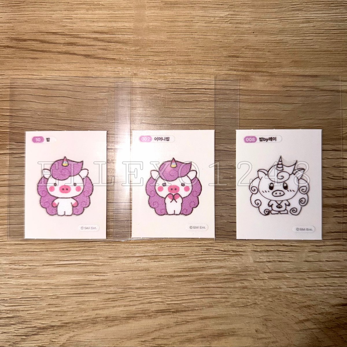 ellexo1248's tweet photo. finally completed bob's 50k krw pob stickers from exo mungchiz md! 🥳🤗🦄💜 https://t.co/Pb3jZmxyJs