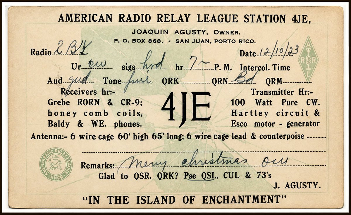 Ham_Radio_World's tweet photo. Qsl Card 1923 (Puerto Rico)          

#HamRadioWorld https://t.co/b3HrkNNJCU
