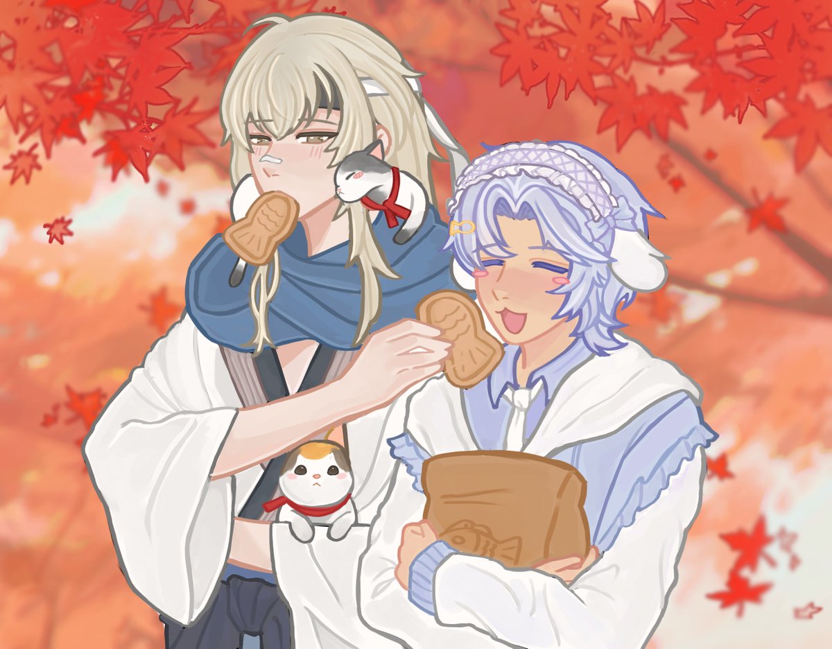 eggytart135209's tweet photo. "As the autumn leaves fall in the courtyard, I feel at peace. Perhaps this is what I long for."

Commissioned art by fairyrei8 on tiktok!!! https://t.co/Iw1wgngrQ6