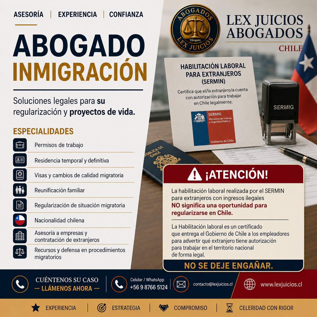 lexjuicios's tweet photo. Abogados de inmigración en Chile, tramitamos visas de trabajo, residencia temporal y definitiva, empresas que buscan trabajadores nosotros los asesoramos para que logren una visa legalmente sin exponerse a millonarias multas. +56987665124 contacto@lexjuicios.cl https://t.co/8HlDNfQMxQ