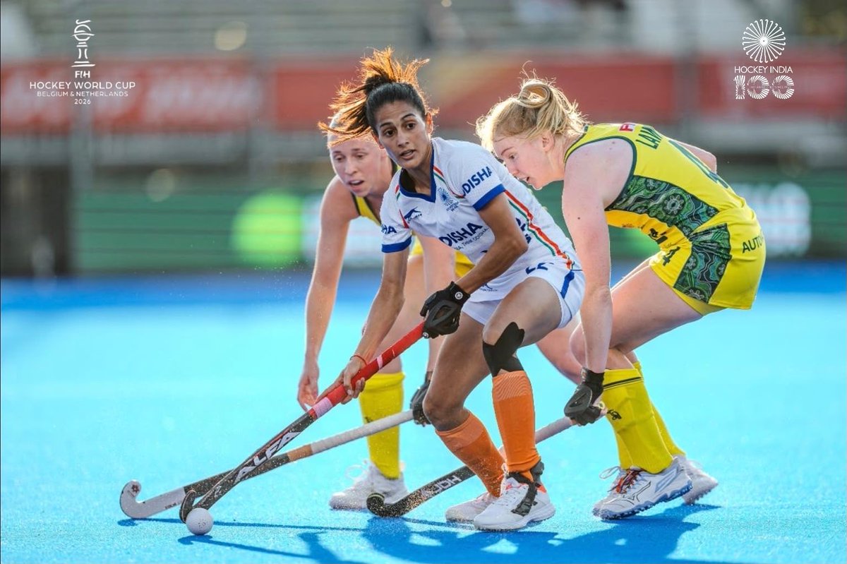 DilipTirkey's tweet photo. A determined display from the Indian Women’s Team. 🇮🇳🔥

Team showed grit, discipline and resilience in a hard-fought 0–0 draw against Australia in the virtual quarterfinal of the FIH Hockey World Cup Belgium &amp; Netherlands 2026. 🏑

The fight continues.

#HockeyIndia #IndiaKaGame https://t.co/Z3SA3BFPi5