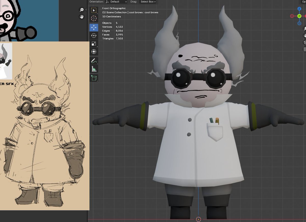 AcmeeArts's tweet photo. 1/2 
made a dr cool toggle for my beanies avi <:] hes not got total detail i want (like the boots) but hes cute for rn https://t.co/ufqKOYpdpA