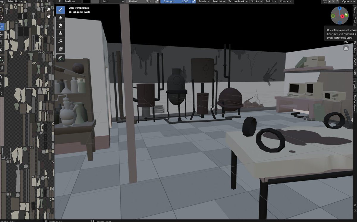 AcmeeArts's tweet photo. 2/2
wips on the lab also! just one room getting most of the stuff rn, but i realized theres a style confliction w the stacy tube rooms vs the arena bg rooms, so im going with the thin line style to meet in the middle https://t.co/X8x6hbPMe8