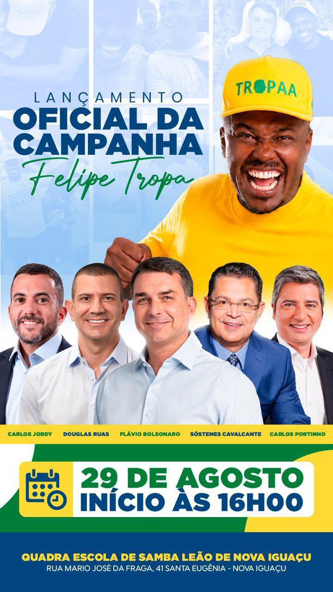 FelipeBolsonare's tweet photo. Estão todos convidados do Estado do Rio de Janeiro. 🇧🇷 https://t.co/f2dDXq7C47