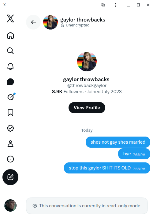 midnight_murphy's tweet photo. i had to block this person bc they are saying tay is a 'gaylor' no! shes a married woman RESPECT it! https://t.co/SwCC35XGPC