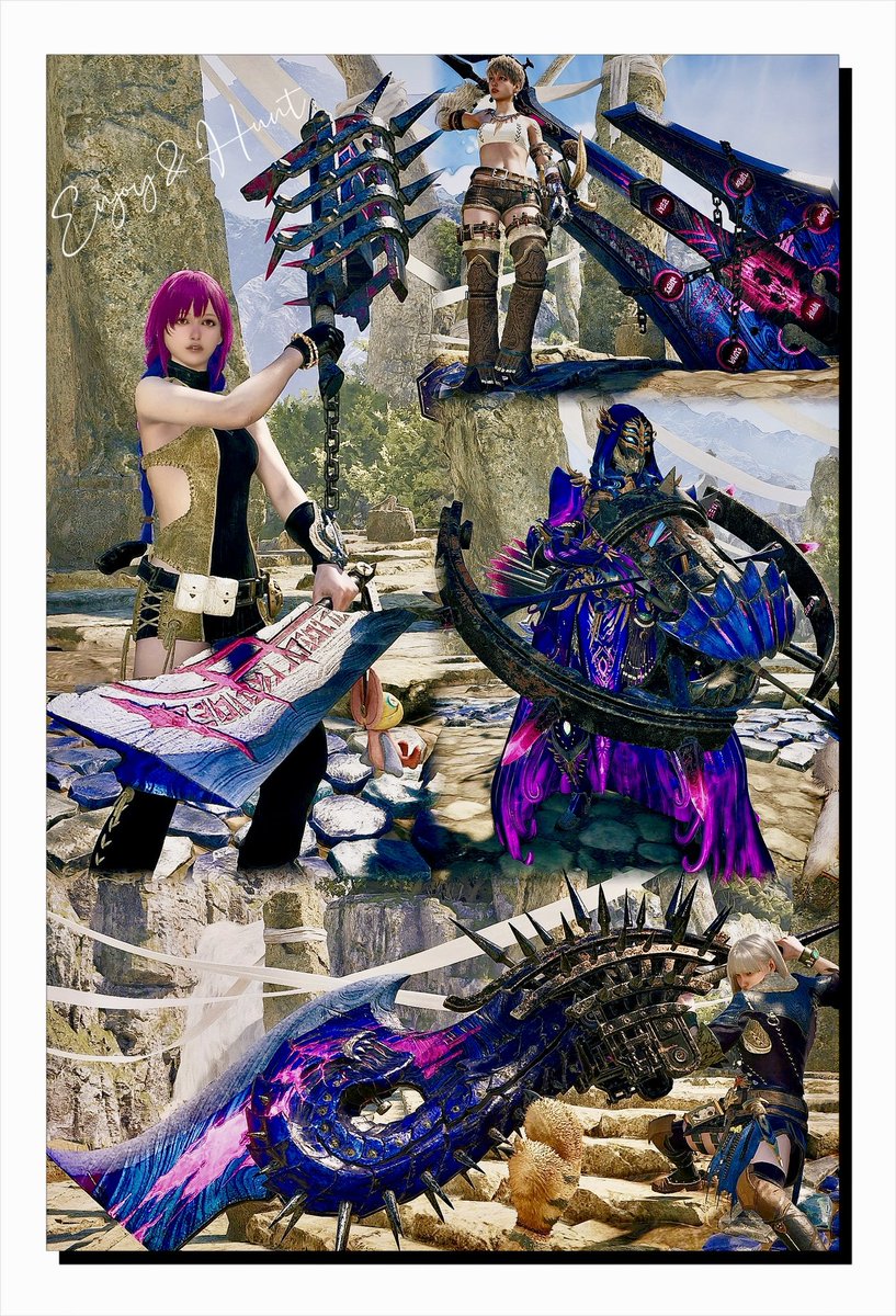 MH_HN_koma's tweet photo. 先日「他の武器種のアーティア武器ってどんな見た目なんだろ?」と話していたら、皆が見せてくれました⚔️
それぞれ独特で面白い!
ハンマーがゴグマジオスの顔になってるのにはびっくりしたな😳
チャアクは棺桶⚰️よね、あれ…。
斧にすると顔が出てくるの、初めて見た時は驚いたなぁ😱
#EnjoyHunt https://t.co/k792gaKtQS