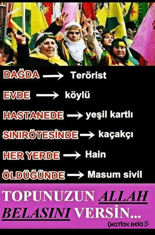 OmerOzkubat's tweet photo. Türkiye dışında Dünyanın hiçbir yerinde
bombalar patlatarak, silah sıkarak;
asker, polis, sivil,bkadın çocuk, genç,
yaşlı demeden kahbece katlederek "barış istiyoruz" diyen hain bir topluluk
yoktur..!!! https://t.co/kdj7wNwVEt
