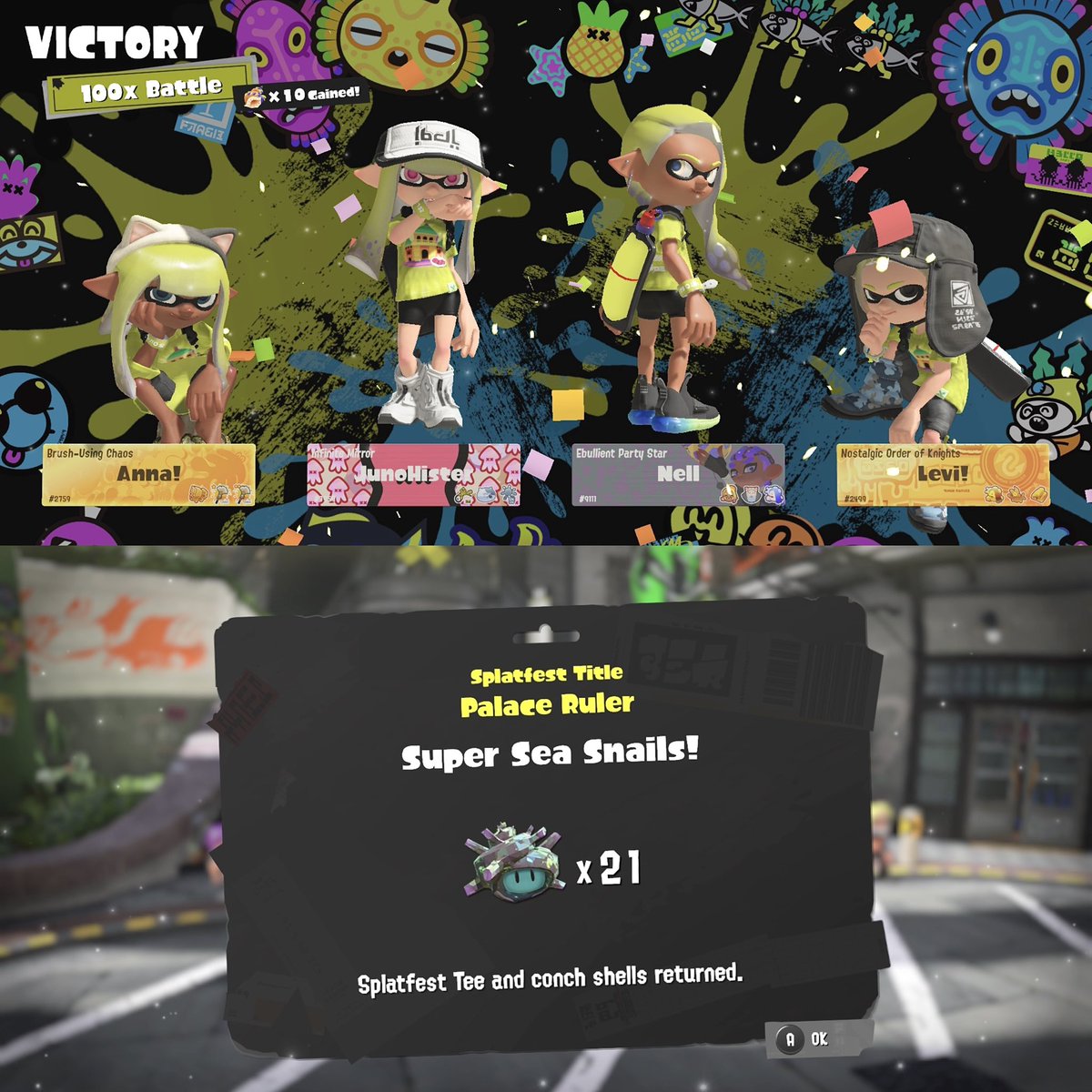 tsumeowki's tweet photo. It was tough &amp; we didn’t win but I had a lot of fun! Nice job team palace ᕙ(  •̀ ᗜ •́  )ᕗ #splatoon3 #splatfest #teampalace 💙🦈 https://t.co/ayqJQ1KdNU