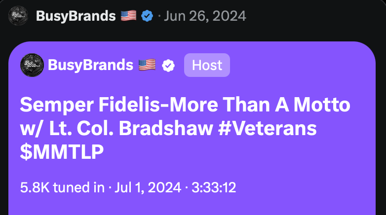 RustyScupper7's tweet photo. REPLAY 6/26/24 "More Than A Motto w/ Lt. Col. Bradshaw- Semper Fidelis  -Veterans $ M M T L P REPLAY 🗣️👥🗣️👥🗣️👥🫡🇺🇸
https://t.co/mg6WOLhNMY https://t.co/3bOj1m5s4A