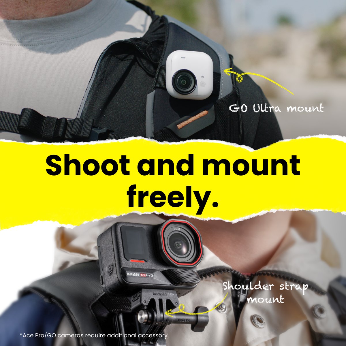 insta360's tweet photo. SWIPE → The ultimate carry option has landed.

Meet the Insta360 Explorer Backpack: Built to carry your full loadout for shooting on the go. 

✅ Built to mount and hold multiple cameras simultaneously
✅ Thoughtful design for secure storage
✅ Vertical mounting support for selfie sticks
✅ Water-resistant, comes with charging cable and lens cloth
✅ Available in White/Teal or Black/Gray

Available now at https://t.co/GBhnRjEzCO