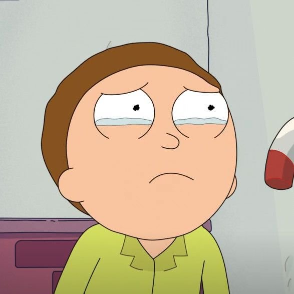 1stellanova's tweet photo. Little Morty is holding back his tears, and he looks so damn cute. I feel like I’m going to melt every time I look at those big round eyes and his tiny little lips 🥺💛 https://t.co/AMZPC2vbzE