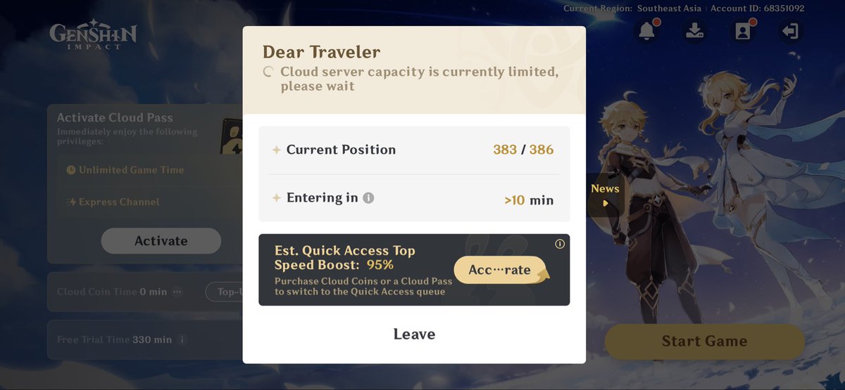 dumarky's tweet photo. first time nyoba main di cloud, bcs main gensin always di hp kakek gwejh 😭 https://t.co/QMPMuLgFd3
