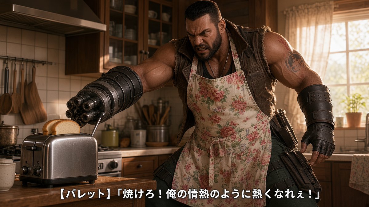 IFworld3630's tweet photo. バレットの1日ルーティン
 #ai #ファイナルファンタジー7  #ルーティン https://t.co/ET6dFU1dOc
