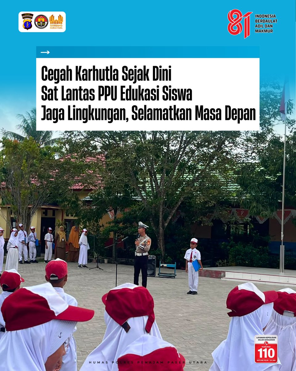 PpuPolres's tweet photo. 🔥 Cegah Karhutla, Dimulai dari Generasi Muda! 🌱

Sat Lantas Polres Penajam Paser Utara terus mengajak masyarakat untuk bersama-sama mencegah Kebakaran Hutan dan Lahan (Karhutla), salah satunya melalui edukasi kepada generasi muda. https://t.co/qpe7oB4c45