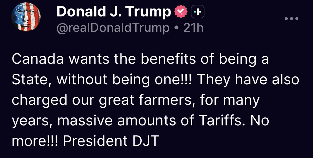 t_sightseer's tweet photo. Canada doesn’t want anything to do with being a state or its benefits. Canada wants to be left the hell alone fucking loser. Fuck this clown! https://t.co/LB52jQ8vh5