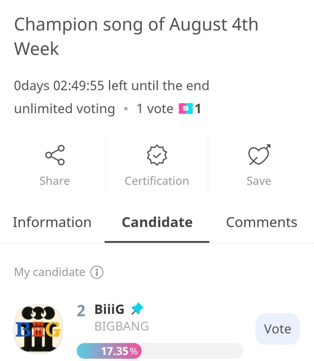 BIGBANGintl's tweet photo. 🚨SHOW CHAMPION PRE-VOTING

⏰ LESS THAN 3 HOURS LEFT!
       ENDS TODAY AT 2:59 PM KST

VOTE FOR BIGBANG NOW!
🔗https://t.co/2cMGuUb8tr

📱 APP: IDOL CHAMP

#BIGBANG #BIGBANG_BiiiG #BiiiG
@YG_GlobalVIP https://t.co/KRncEDF6zD