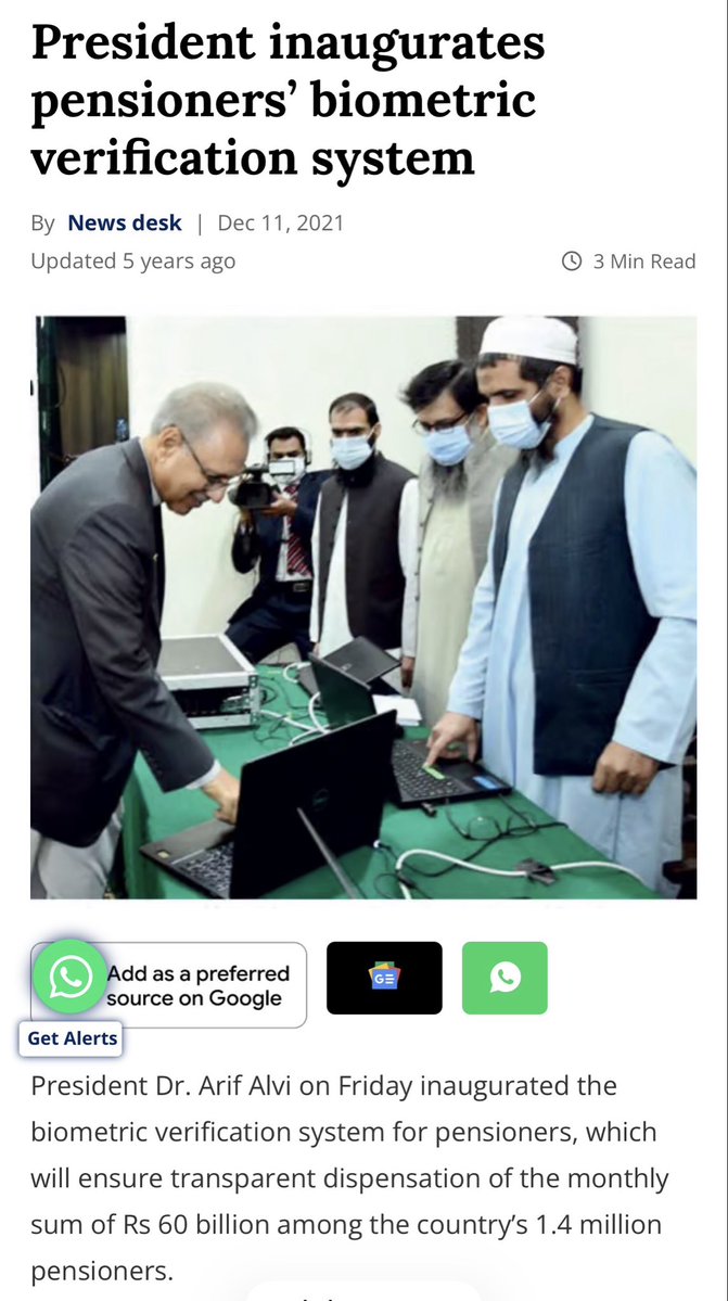 ReplyTariq's tweet photo. Kudos to the govt for spotlighting @NadraPak PAK-ID mobile App launched by @ImranKhanPTI in August 2021 and #biometric verification service for pensioners launched by @ArifAlvi in December 2021! 
#Governance https://t.co/NgAFbQt0lY