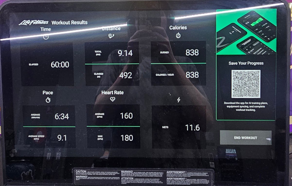 LeslieLibations's tweet photo. yesterdays workout. 1800 cals. 💪💪

#gym #cardio #health https://t.co/mOAWp3FACb