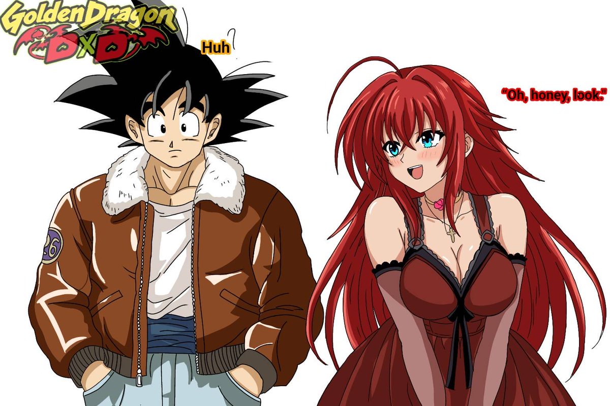 GoldenDragonDxD's tweet photo. A mini comic from my fan manga project — 80 years into the future, Rias and Goku meet one of their many grandchildren, who bears a striking resemblance to his grandfather. His name is Kōryoku.
#Fanart #Crossover #Goku #Rias #DB #DxD https://t.co/7xo9QGnH7A