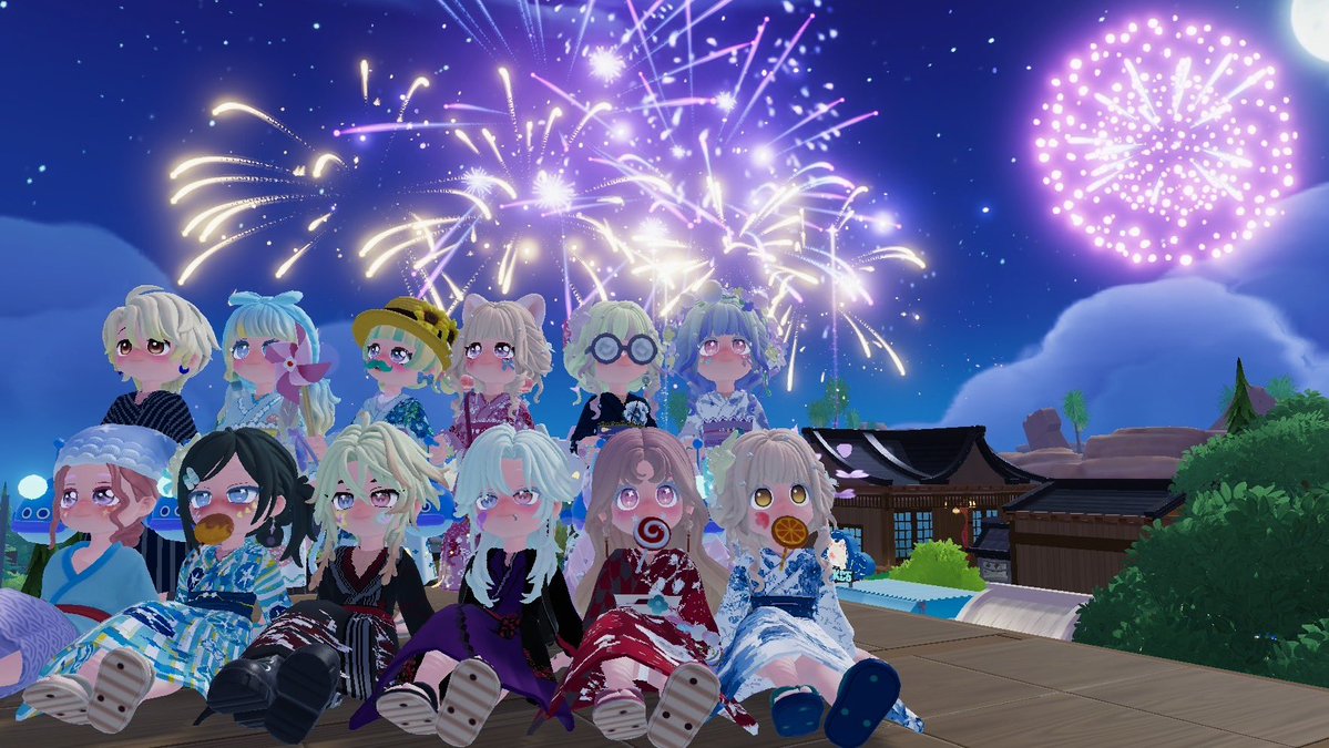 _ifmona's tweet photo. 時差投稿すぎるけど
花火大会たのしかったです◎💜

試行錯誤して大好きな
赤い浴衣も無事作れてはっぴー❤️‍🔥￼

みんなの浴衣もクオリティ高くて
めっちゃ可愛かった🫶🏻🫶🏻

お祭り会場ありがとう！！

#ハートピア
#ハートピアスローライフ https://t.co/y6CzmOwTyf