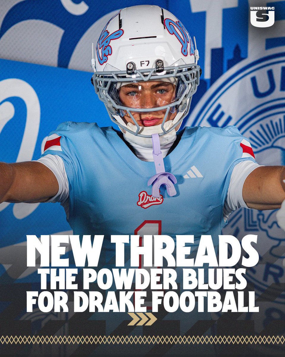 UNISWAG's tweet photo. The new threads for @DrakeBulldogsFB 

#uniswag https://t.co/6RPS63UhcA